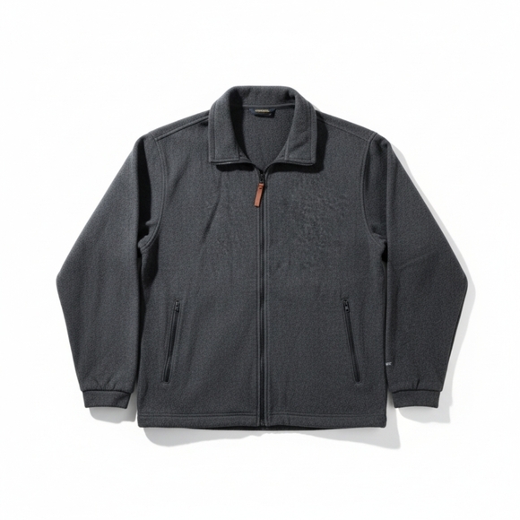Woolrich XL Men's Full Zip Wool Fleece Jacket Charcoal Gray